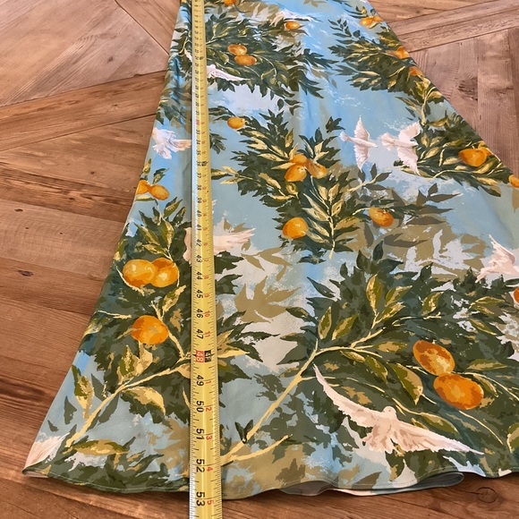 Reformation Arabella 100% Silk Slip Dress in Villa Livia Blue Lemon Print - Picture 8 of 8